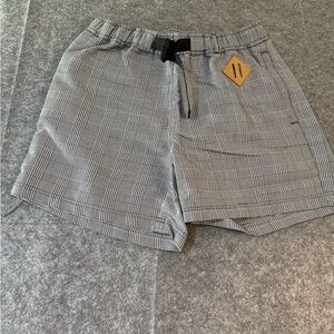 Mark Mcnairy Gray Plaid Explorer Shorts with Elastic Waistband and‎ Lightweight